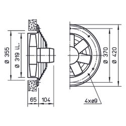 Helios HWW EC 315 A Axial-Hochleistungsventilator 1-PH 230V regelbar, 2780m3/h, 150W... HELIOS-04881 4010184048817 (Abb. 1)