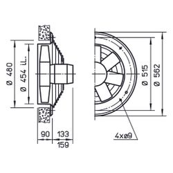 Helios HWW EC 450 A Axial-Hochleistungsventilator 1-PH 230V regelbar, 5420m3/h, 290W... HELIOS-04929 4010184049296 (Abb. 1)