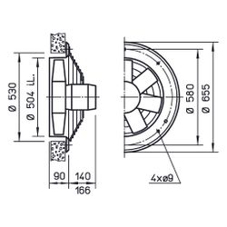Helios HWW EC 500 A Axial-Hochleistungsventilator 1-PH 230V regelbar, 6320m3/h, 290W... HELIOS-04935 4010184049357 (Abb. 1)