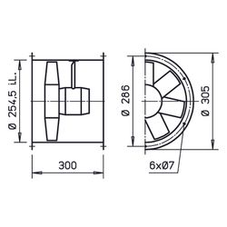 Helios HRFW EC 250 A Axial-Hochleistungsventilator 1-PH 230V regelbar, 1970m3/h, 125W... HELIOS-04824 4010184048244 (Abb. 1)
