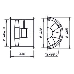 Helios HRFW EC 400 B Axial-Hochleistungsventilator 1-PH 230V regelbar, 5850m3/h, 650W... HELIOS-04927 4010184049272 (Abb. 1)