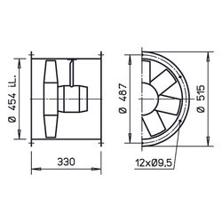 Helios HRFW EC 450 A Axial-Hochleistungsventilator 1-PH 230V regelbar, 5420m3/h, 290W... HELIOS-04930 4010184049302 (Abb. 1)