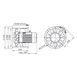 Helios AMW 355/4 Axial-Mitteldruckventilator 1-PH, TK, drehzahlsteuerbar, 4180m3/h, 400W,... HELIOS-02275 4010184022756 (Abb. 1)