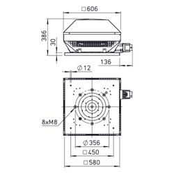 Helios RDW EC 315 Horizontal-Dachventilator DN 315, 1-PH 230V, EC-Motor, 3465m3/h, 450W... HELIOS-07306 4010184073062 (Abb. 1)