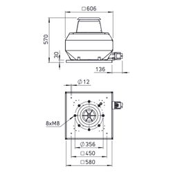 Helios VDD 315/4 T120 Vertikal-Dachventilator 3-PH 400V, 4-polig, bis 120 Grad Fördermitt... HELIOS-07315 4010184073154 (Abb. 1)