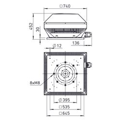 Helios RDW EC 355 Horizontal-Dachventilator DN 355, 1-PH 230V, EC-Motor, 5400m3/h, 810W... HELIOS-07333 4010184073338 (Abb. 1)