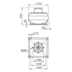 Helios VDD 355/4 T120 Vertikal-Dachventilator 3-PH 400V, 4-polig, bis 120 Grad Fördermitt... HELIOS-07336 4010184073369 (Abb. 1)