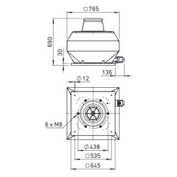 Helios VDD 400/4 T120 Vertikal-Dachventilator 3-PH 400V, 4-polig, bis 120 Grad Fördermitt... HELIOS-07370 4010184073703 (Abb. 1)