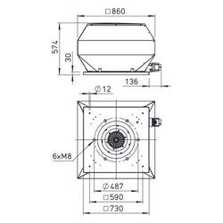 Helios VDD EC 450 B Vertikal-Dachventilator 3-PH 400V, EC-Motor, 9955m3/h, 2,9kW... HELIOS-07392 4010184073925 (Abb. 1)