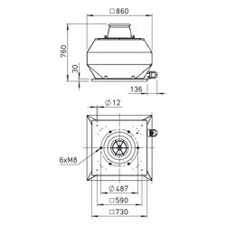 Helios VDD 450/4 T120 Vertikal-Dachventilator 3-PH 400V, 4-polig, bis 120 Grad Fördermitt... HELIOS-07398 4010184073987 (Abb. 1)