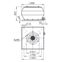 Helios VDD EC 500 A Vertikal-Dachventilator 3-PH 400V, EC-Motor, 11100m3/h, 2,45kW... HELIOS-07424 4010184074243 (Abb. 1)