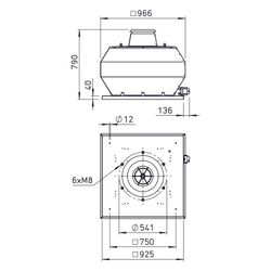 Helios VDD 500/4 T120 Vertikal-Dachventilator 3-PH 400V, 4-polig, bis 120 Grad Fördermitt... HELIOS-07418 4010184074182 (Abb. 1)