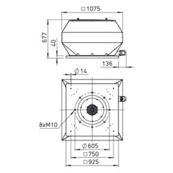 Helios VDD EC 560 Vertikal-Dachventilator 3-PH 400V, EC-Motor, 12380m3/h, 2,4kW... HELIOS-07433 4010184074335 (Abb. 1)