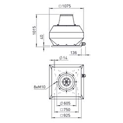 Helios VDD 560/6 T120 Vertikal-Dachventilator 3-PH 400V, 6-polig, bis 120 Grad Fördermitt... HELIOS-07439 4010184074397 (Abb. 1)