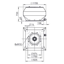 Helios VDD EC 630 Vertikal-Dachventilator 3-PH 400V, EC-Motor, 15960m3/h, 2,8kW... HELIOS-07451 4010184074519 (Abb. 1)
