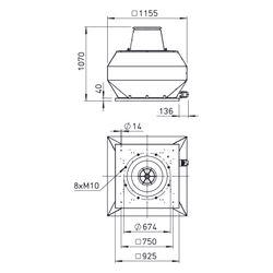 Helios Vertikal-Dachventilator VDD 630/6 T120, bis 120Grad Fördermitteltemperatur, 18.840... HELIOS-07456 4010184074564 (Abb. 1)