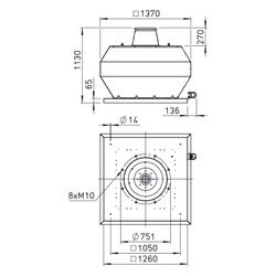 Helios VDD 710/6 Vertikal-Dachventilator 3-PH 400V, 6-polig, 400V, 26060m3/h, 4,27kW... HELIOS-07458 4010184074588 (Abb. 1)