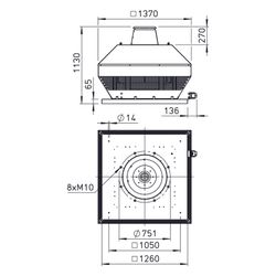 Helios RDD 710/6 Radial-Dachventilator horizontal, 3-PH 400V, 27250m3/h, 4,3kW, 6-polig... HELIOS-07460 4010184074601 (Abb. 1)