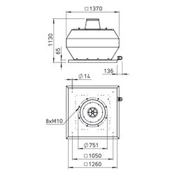 Helios VDD 710/6 T120 Vertikal-Dachventilator 3-PH 400V, 6-polig, bis 120 Grad Fördermitt... HELIOS-07466 4010184074663 (Abb. 1)