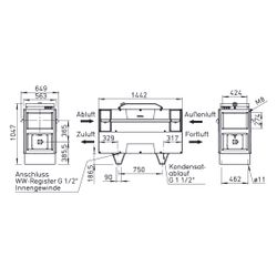 Helios KWL EC 800 S PRO KWL-Standgerät mit WRG, EC-Ventilatoren, 770m3/h, el. Vorheizregi... HELIOS-08327 4010184083276 (Abb. 1)