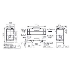 Helios KWL EC 1800 S PRO KWL-Standgerät mit WRG, 630W, 400V, EC-Ventilatoren, el. VHR, Au... HELIOS-08329 4010184083290 (Abb. 1)
