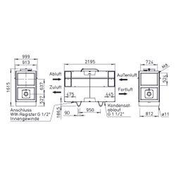 Helios KWL EC 2600 S PRO KWL-Standgerät mit WRG, 900W, 400V, EC-Ventilatoren, el. VHR, Au... HELIOS-08331 4010184083313 (Abb. 1)