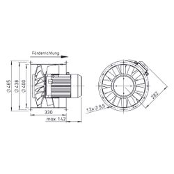 Helios AMD 400/2/2 Axial-Mitteldruckventilator 3-PH, TK zweitourig, Y/Dreieck, 12430m3/h,... HELIOS-02282 4010184022824 (Abb. 1)