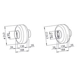 Helios RR EC 100 Radial-Rohrventilator EC, 1-PH 230V regelbar, DN 100, 370m3/h, 100W... HELIOS-05804 4010184058045 (Abb. 1)