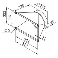 Helios ALB-ÜS 50/30 Übergangsstück symmetrisch für ALB 220/4/50/30 WW/EH auf Rohranschlus... HELIOS-07515 4010184075158 (Abb. 1)