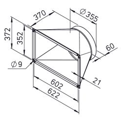 Helios ALB-ÜS 60/35 Übergangsstück symmetrisch für ALB 280/4/60/35 WW/EH auf Rohranschlus... HELIOS-07516 4010184075165 (Abb. 1)