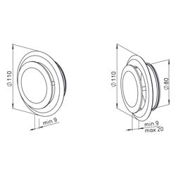 Helios ZAV 80 Zuluft-Abluft-Ventil DN 80 für Wand/Deckeninstallation, verschließbares Fro... HELIOS-03079 4010184030799 (Abb. 1)