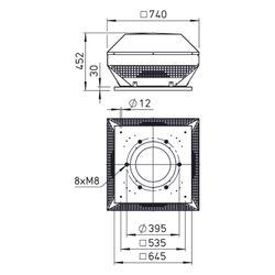 Helios HDH 355 Dachlüftungshaube horizontal, DN 355... HELIOS-07498 4010184074984 (Abb. 1)