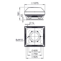 Helios HDH 560 Dachlüftungshaube horizontal, DN 560... HELIOS-07517 4010184075172 (Abb. 1)