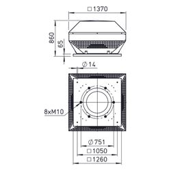 Helios HDH 710 Dachlüftungshaube horizontal, DN 710... HELIOS-07519 4010184075196 (Abb. 1)