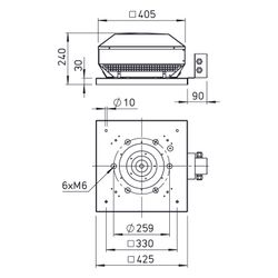 Helios RDD 200/4 EX Radial-Dachventilator horizontal, 75W, 3-PH 400V, 4-polig, II 3G c II... HELIOS-07191 4010184071914 (Abb. 1)