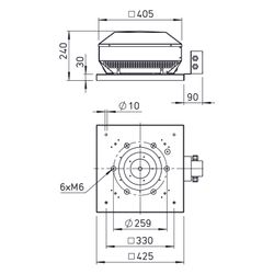 Helios RDD 225/4 EX Radial-Dachventilator horizontal, 80W, 3-PH 400V, 4-polig, II 3G c II... HELIOS-07239 4010184072393 (Abb. 1)