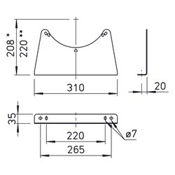 Helios MK 200-225 Montagekonsolen, Stahl verzinkt, 2 Stück... HELIOS-01446 4010184014461 (Abb. 1)