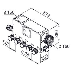 Helios FRS-MVK 5 und 2-75/160 H FlexPipe Multi-Verteilerkasten 7 Einzelstutzen rund DN 75... HELIOS-03835 4010184038351 (Abb. 1)