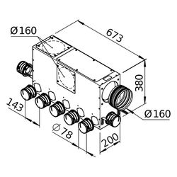 Helios FlexPipe Multi-Verteilerkasten FRS-MVK 5 und 2-75/160 H, 7 Einzelstutzen rund DN 7... HELIOS-03835 4010184038351 (Abb. 1)