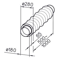 Helios SDE 180 Flexibler Rohrschalldämpfer elastisch DN 180, Länge 1m... HELIOS-00499 4010184004998 (Abb. 1)