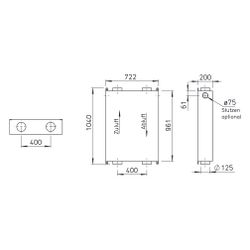 Helios KWL-MZB 125/125 MultiZoneBox Durchgang 125mm, 2x Einzelstutzen DN 125, 230V... HELIOS-04053 4010184040538 (Abb. 1)