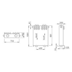 Helios KWL-MZB 6 und 1 - 75/125 R90 MultiZoneBox rechts 90 Grad, 2x 7 Einzelstutzen für A... HELIOS-04050 4010184040507 (Abb. 1)