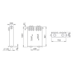 Helios KWL-MZB 6 und 1 - 75/125 L90 MultiZoneBox links 90 Grad, 2x 7 Einzelstutzen für An... HELIOS-04051 4010184040514 (Abb. 1)