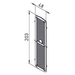 Helios KWL 45 ISL Insektenschutz für Laibungselement, 203x48x4mm, Edelstahl... HELIOS-03004 4010184030041 (Abb. 1)