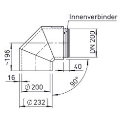 Helios IP-B 200/90 IsoPipe 90 Grad Bogen mit Innenverbinder, EPE, Brandklasse B1... HELIOS-03808 4010184038085 (Abb. 1)