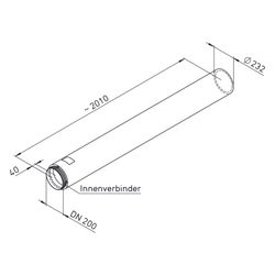 Helios IsoPipe Rohr IP 200/2000 mit Innenverbinder, 2000mm, DN 200... HELIOS-03810 4010184038108 (Abb. 1)
