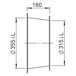 Helios DIF 315 Diffusor komplett, DN 315 auf DN 355, Länge 160mm... HELIOS-03552 4010184035527 (Abb. 1)