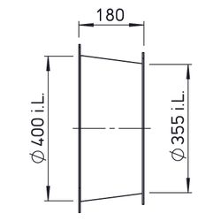 Helios DIF 355 Diffusor komplett, DN 355 auf DN 400, Länge 180mm... HELIOS-03553 4010184035534 (Abb. 1)