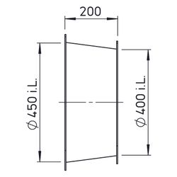 Helios DIF 400 Diffusor komplett, DN 400 auf DN 450, Länge 200mm... HELIOS-03554 4010184035541 (Abb. 1)