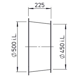 Helios DIF 450 Diffusor komplett, DN 450 auf DN 500, Länge 225mm... HELIOS-03555 4010184035558 (Abb. 1)